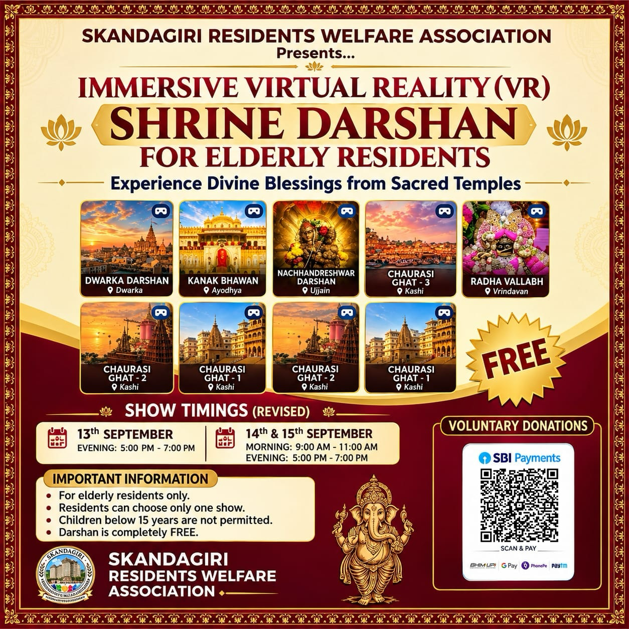 VR Shrine Darshan Flyer